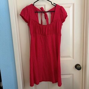 Taylor Swift Red L.E.I. Sundress 2009 Size Large, Polka Dot Cap Sleeve Open Back